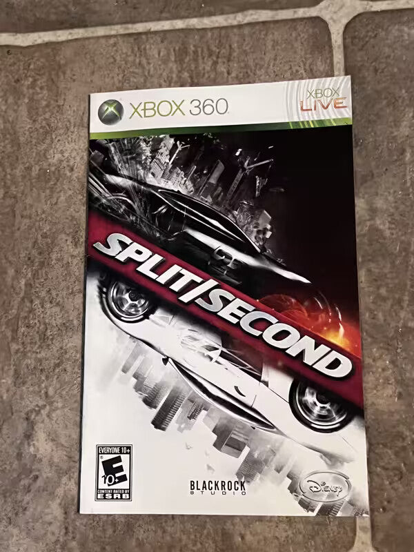 Split/Second Split Second Microsoft Xbox 360 MANUAL ONLY