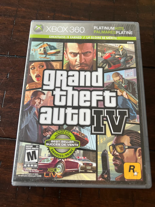 Grand Theft Auto IV (Microsoft Xbox 360, 2008) NO MANUAL