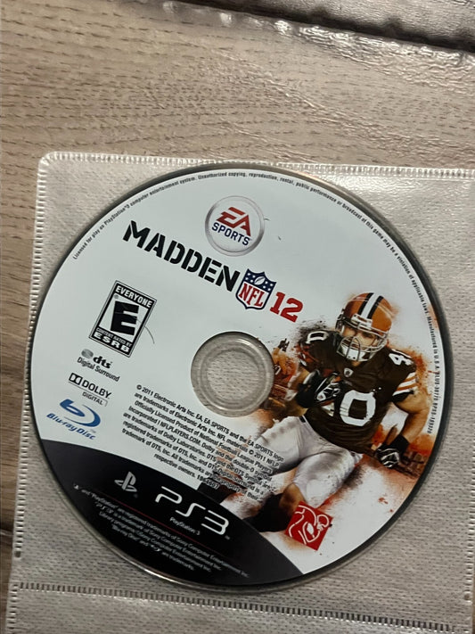 Madden NFL 12 (Sony PlayStation 3, 2011) DISC ONLY