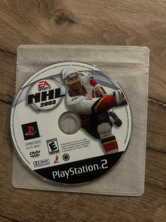 NHL 2003 (Sony PlayStation 2, 2002) DISC ONLY
