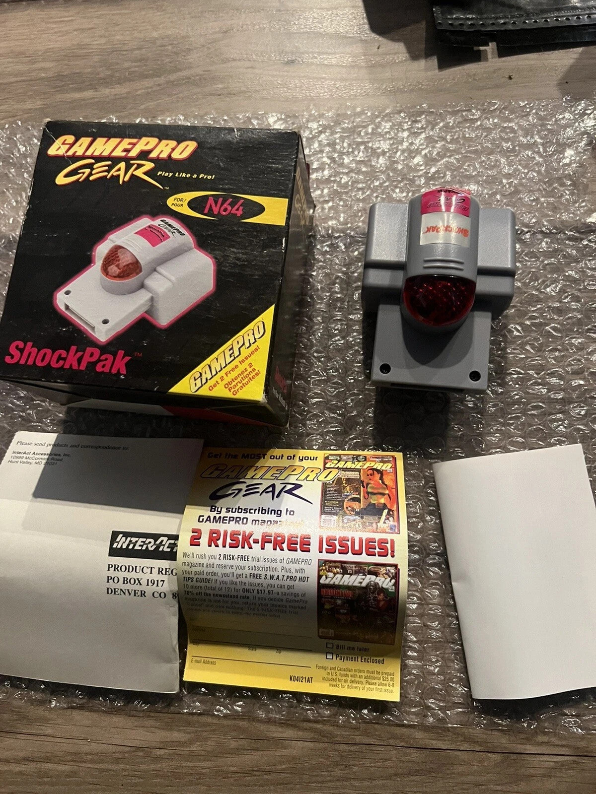 Gamepro Shockpak For Nintendo 64 N64 CIB WITH BOX + MANUALS