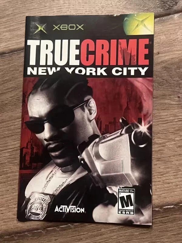 True Crime New York City (Microsoft Xbox, 2005) MANUAL ONLY