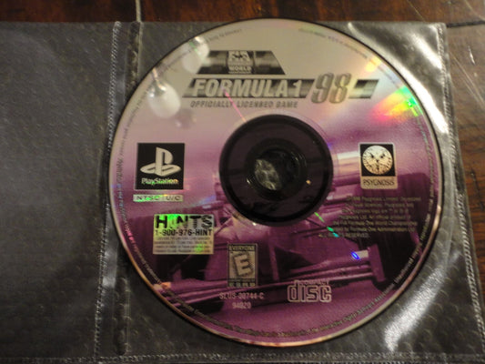 Formula 1 98 (Sony PlayStation 1, 1998) DISC ONLY