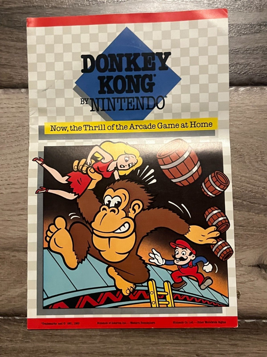 Donkey Kong (Atari 400/800, 1983) MANUAL ONLY