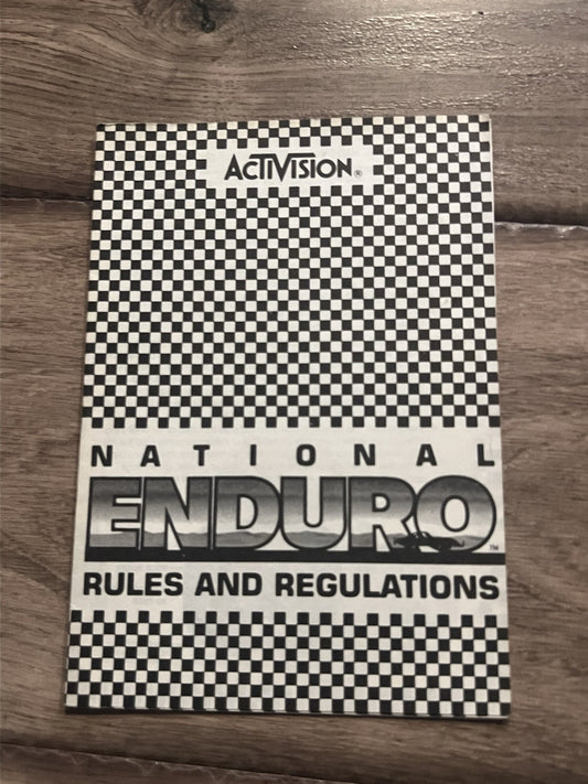 National Enduro (Atari 2600, 1983) MANUAL ONLY BLACK WHITE