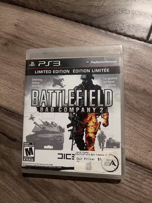 Battlefield: Bad Company 2 Limited Edition (Sony Playstation 3, 2010) NO MANUAL