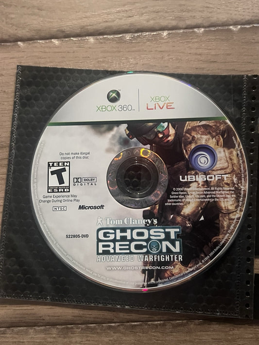 Tom Clancy's Ghost Recon: Advanced Warfighter (Xbox 360, 2006) DISC ONLY