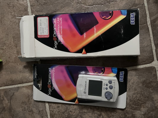 OEM Sega Dreamcast White Virtual Memory Unit VMU Memory Card CIB WITH BIG BOX