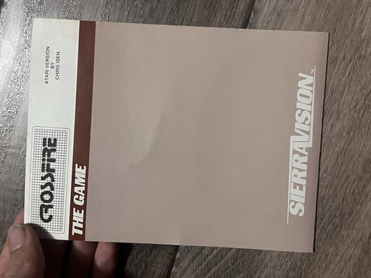 MANUAL ONLY Crossfire by Sierra On-Line Atari 800 XL