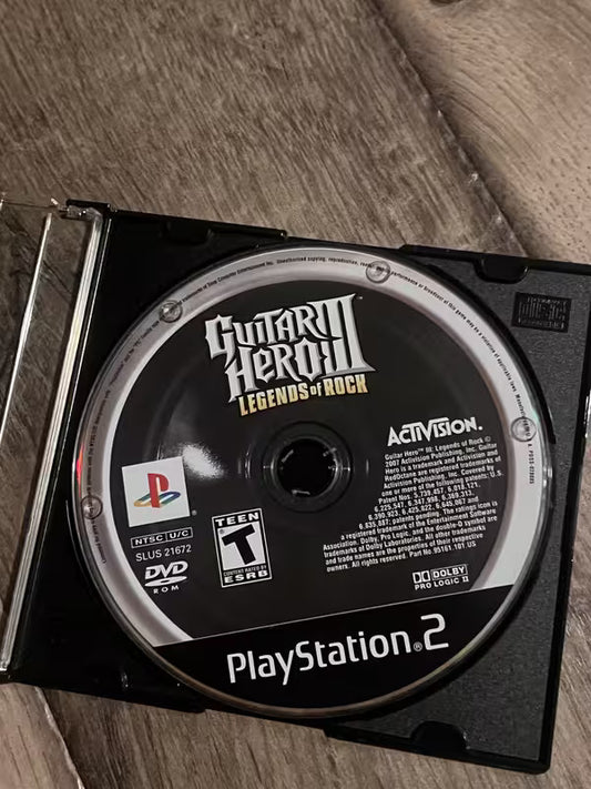 Guitar Hero III Legends of Rock (Sony Playstation 2 PS2, 2007) DISC ONLY
