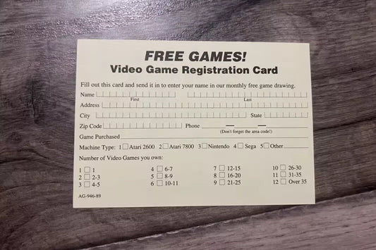 Atari AG-946-89 Registration Card INSERT ONLY