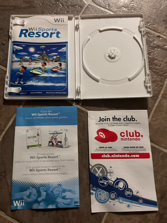 Wii Sports Resort (Nintendo Wii, 2009) CASE+MANUAL ONLY WITH INSERTS