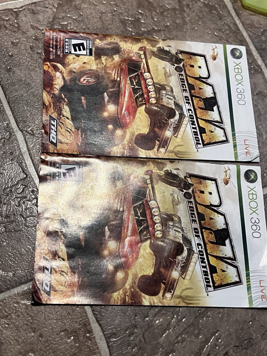 Baja: Edge of Control (Microsoft Xbox 360, 2008) MANUALS ONLY